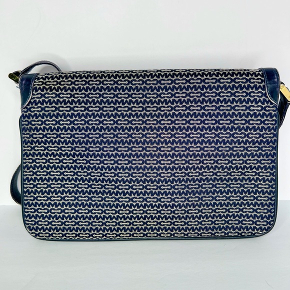 Elegant Vintage Mark Cross Navy Patterned Crossbody Bag - Picture 2 of 7